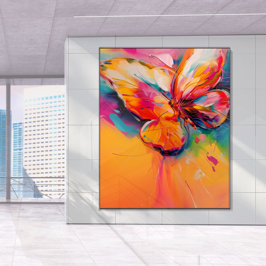 Schmetterlingskunst - Gelber Schmetterling 155x200cm
