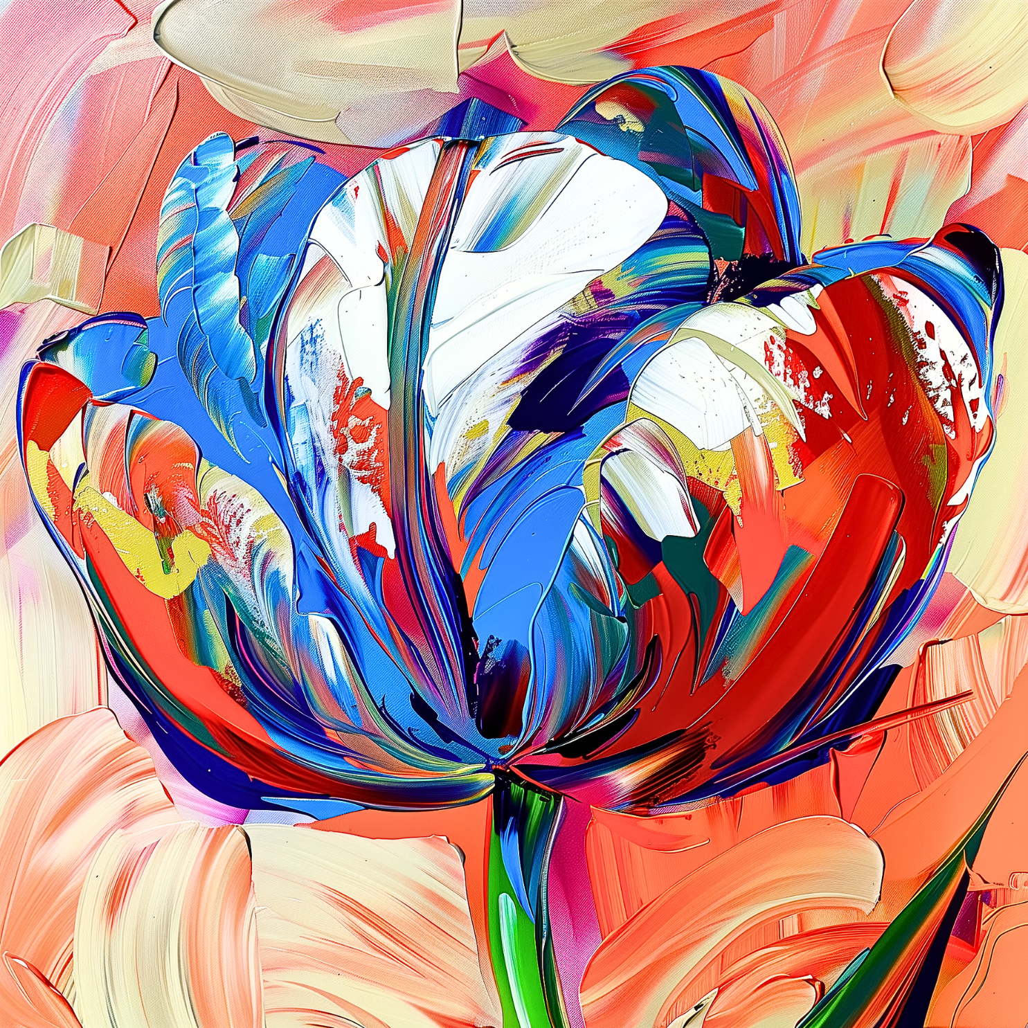 Tulip Flower art Wilma Mesman Dutch Origin