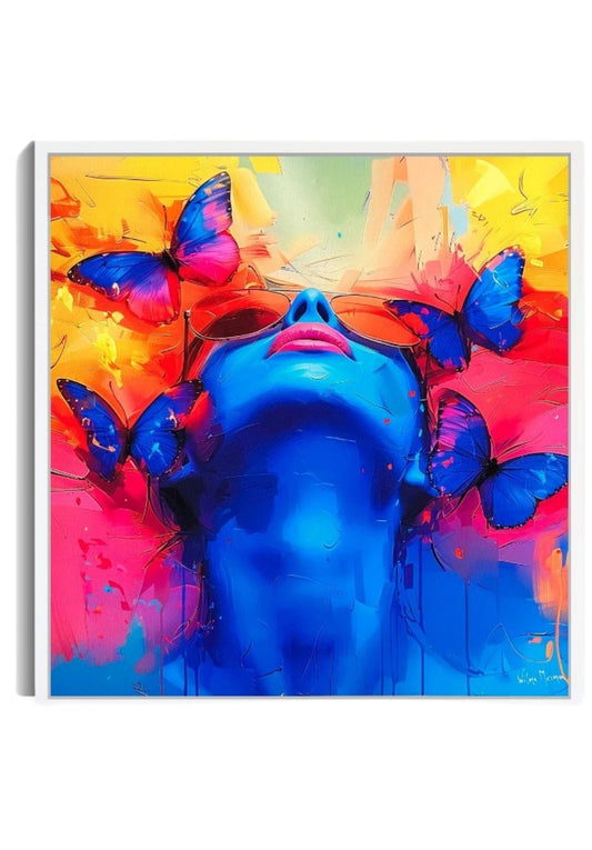 Schmetterlingskunst - Frau in Blau 2