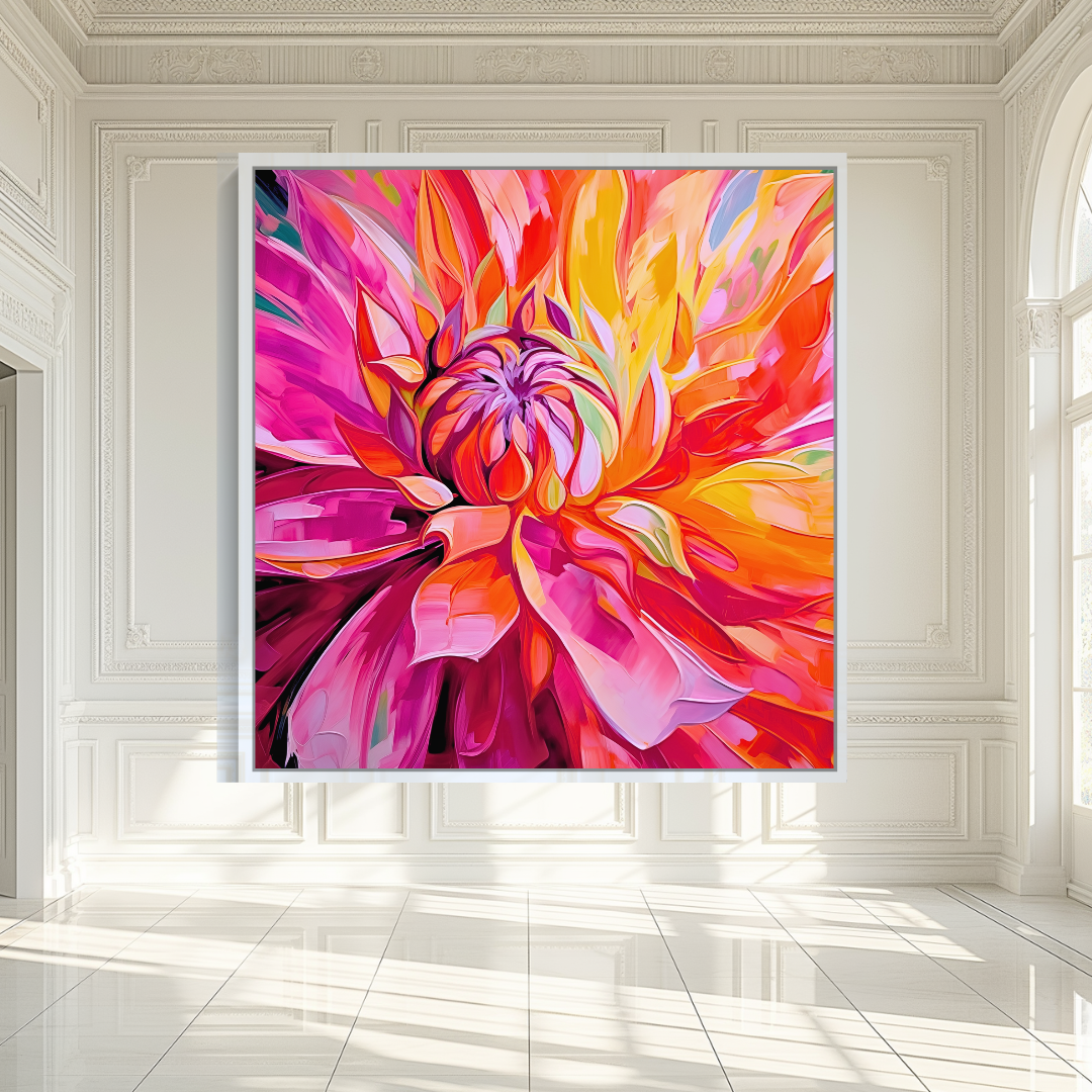 Dahlia flower art by Wilma Mesman